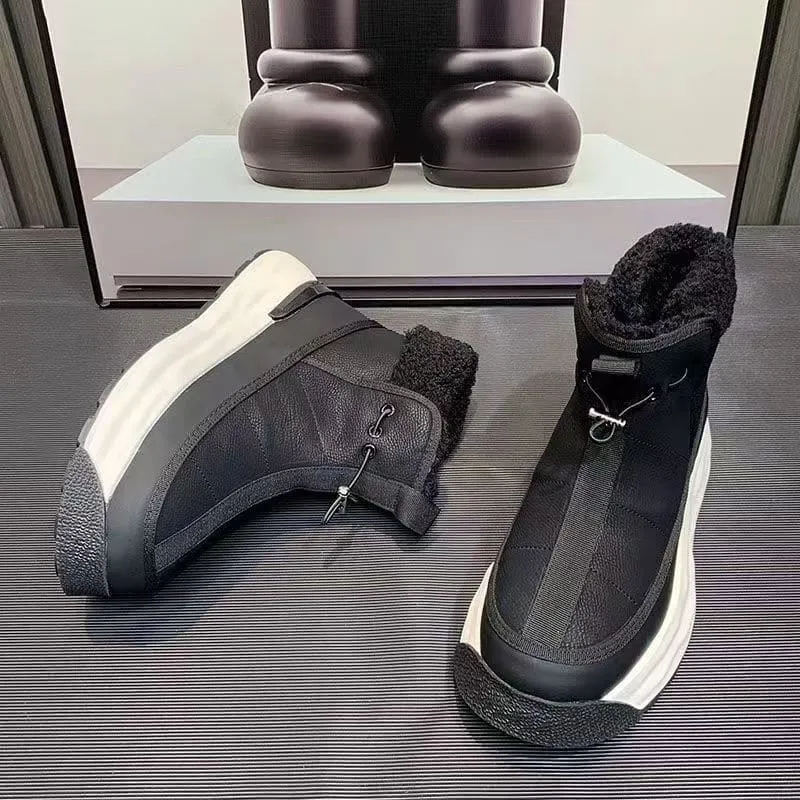 Stylish Mens High-top Platform Shoes with Plush Comfort
