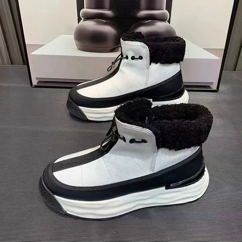 Stylish Mens High-top Platform Shoes with Plush Comfort