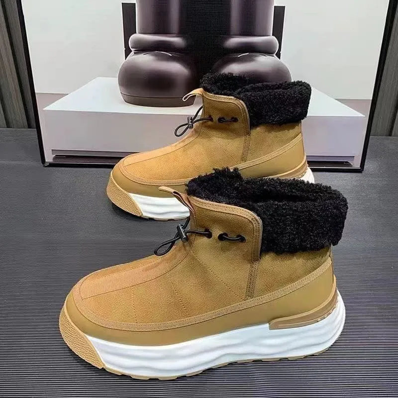 Stylish Mens High-top Platform Shoes with Plush Comfort