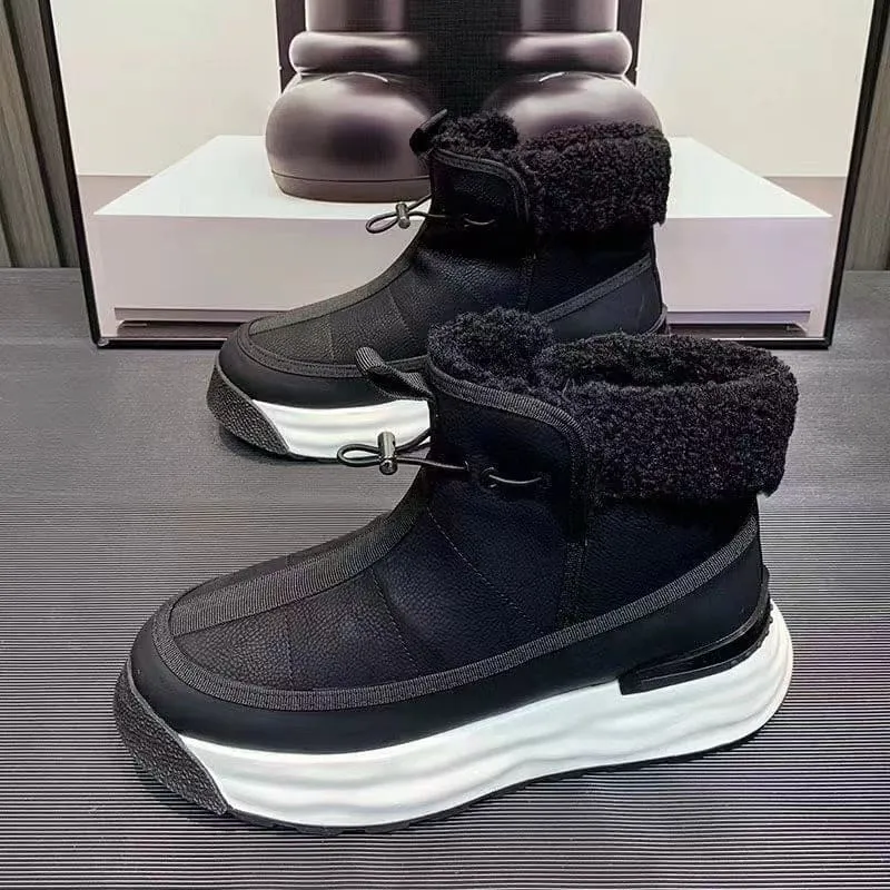 Stylish Mens High-top Platform Shoes with Plush Comfort