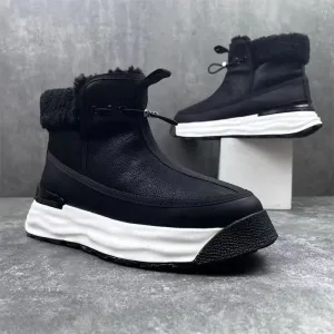 Stylish Mens High-top Platform Shoes with Plush Comfort