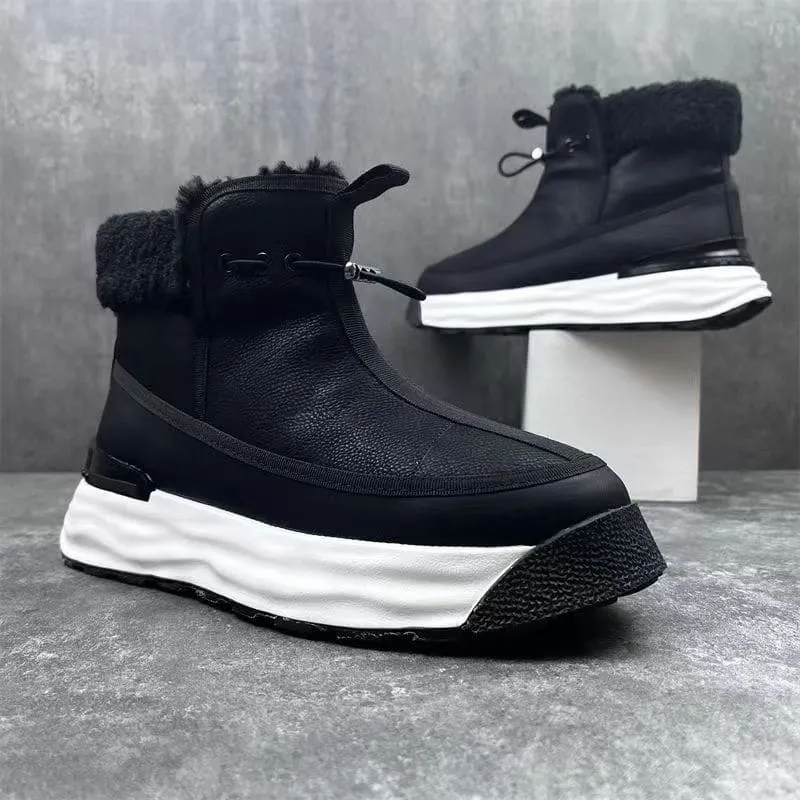 Stylish Mens High-top Platform Shoes with Plush Comfort