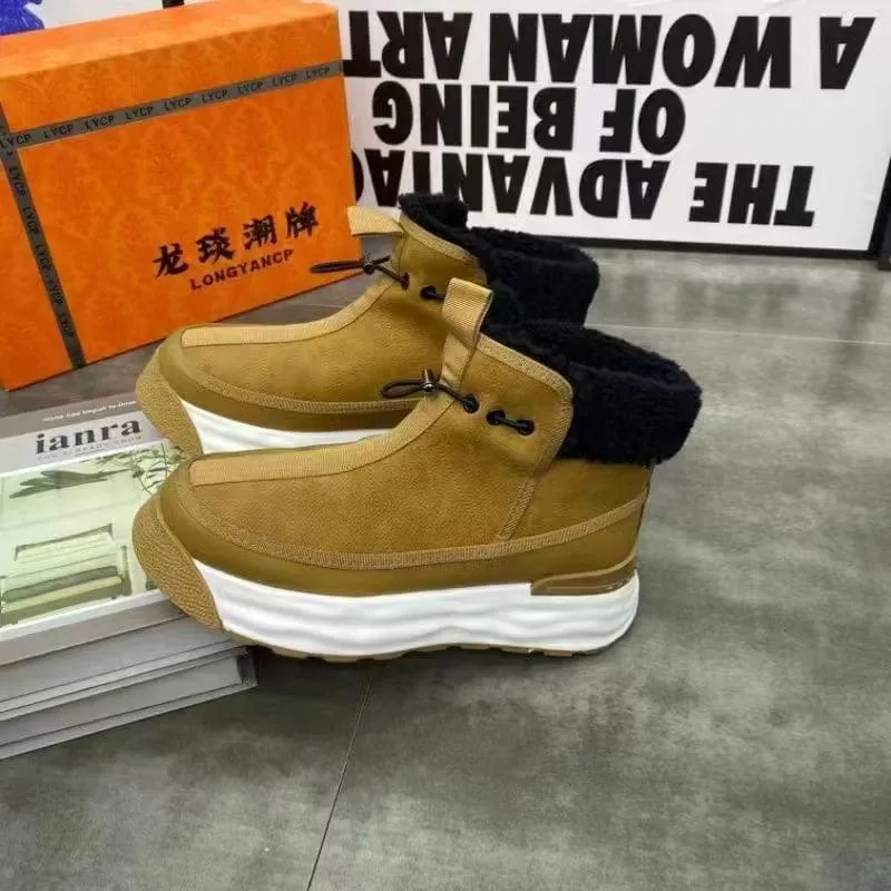 Stylish Mens High-top Platform Shoes with Plush Comfort