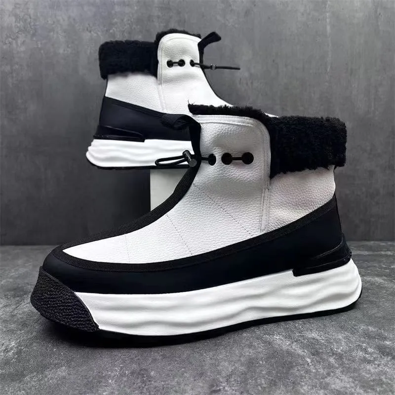 Stylish Mens High-top Platform Shoes with Plush Comfort