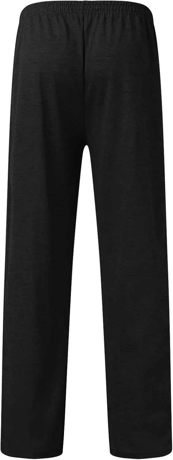 Sweatpants For Men Mens Cotton Joggers Solid Drawstring Sport Cargo Trendy Pants Hiking Running Sweatpants Trousers