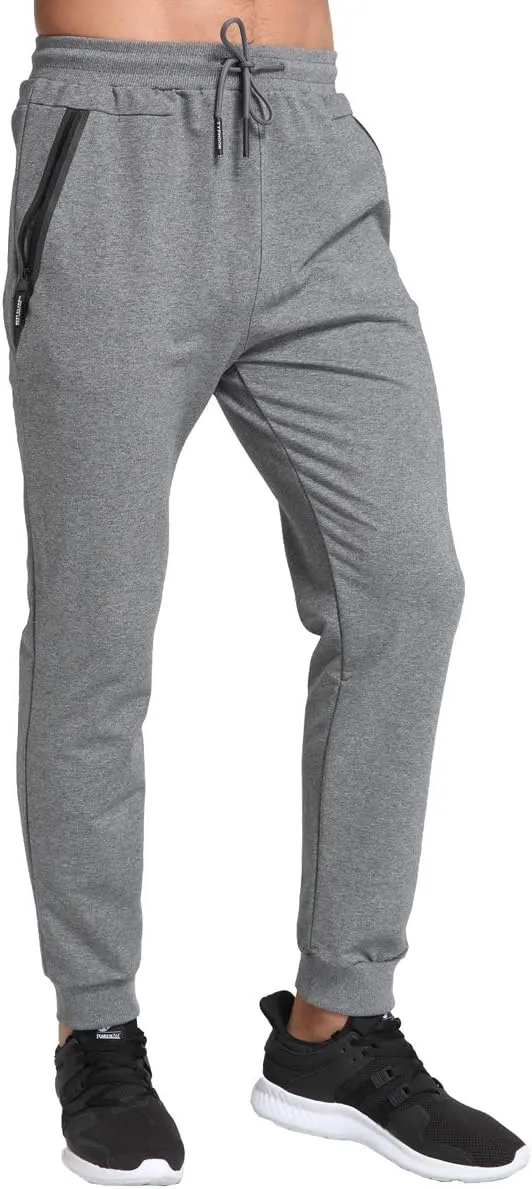 Tansozer Men's Lightweight Joggers Casual Slim Sweatpants Track Pants with Zipper Pockets
