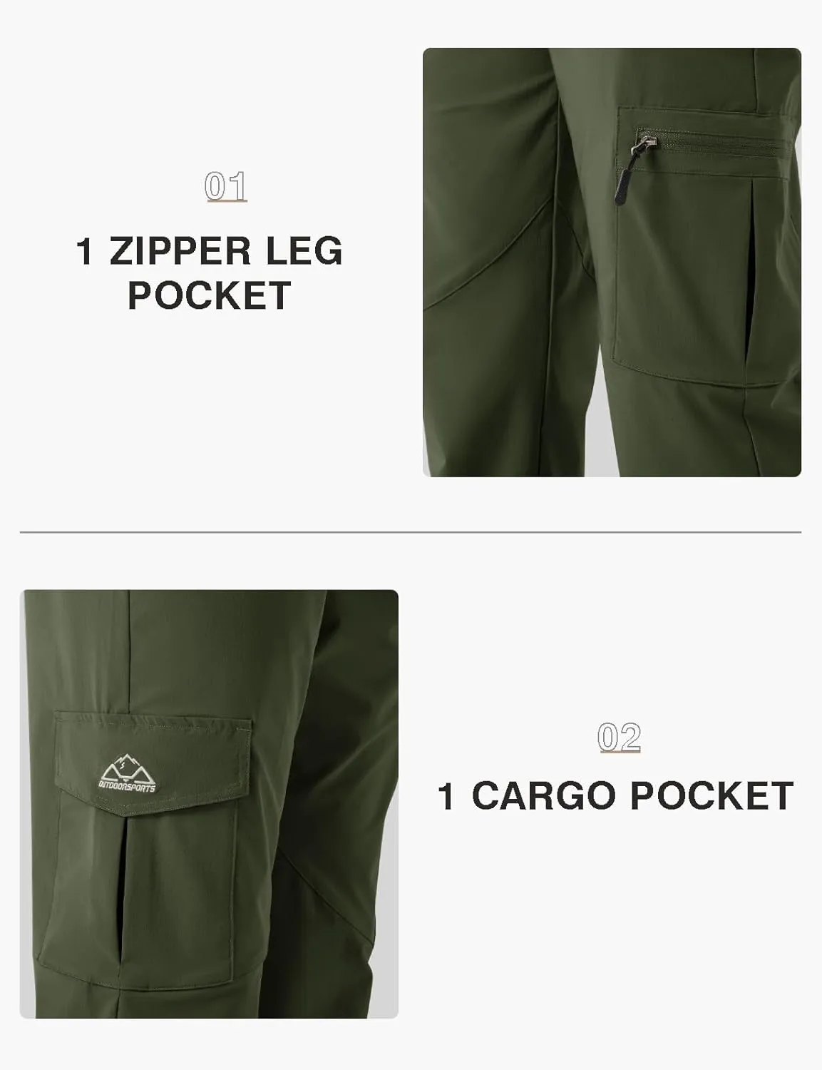 TBMPOY Men's Hiking Pants Lightweight 6 Cargo Pockets Quick Dry Water Resistant Outdoor Travel Work Fishing