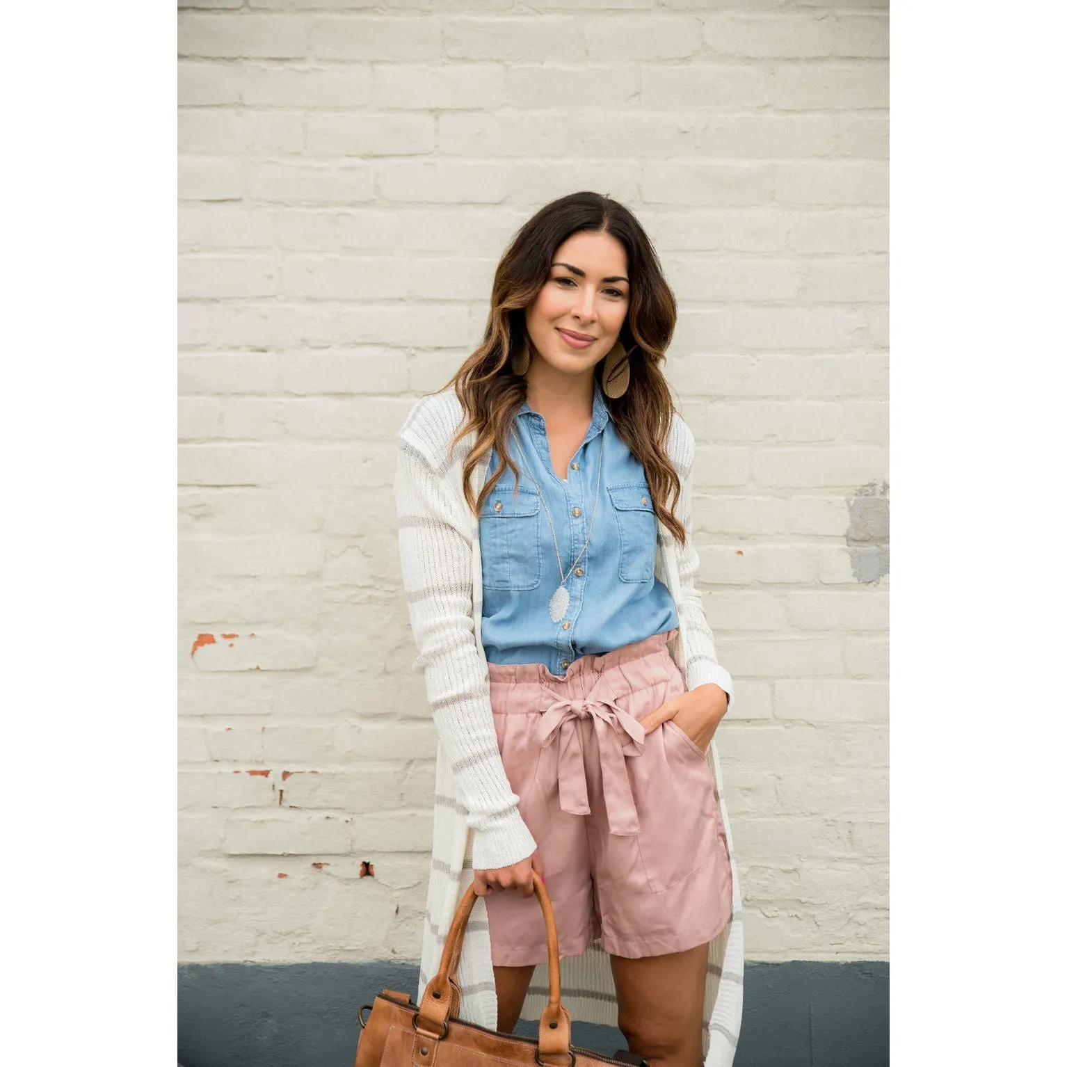 Tie Top Paper Bag Shorts