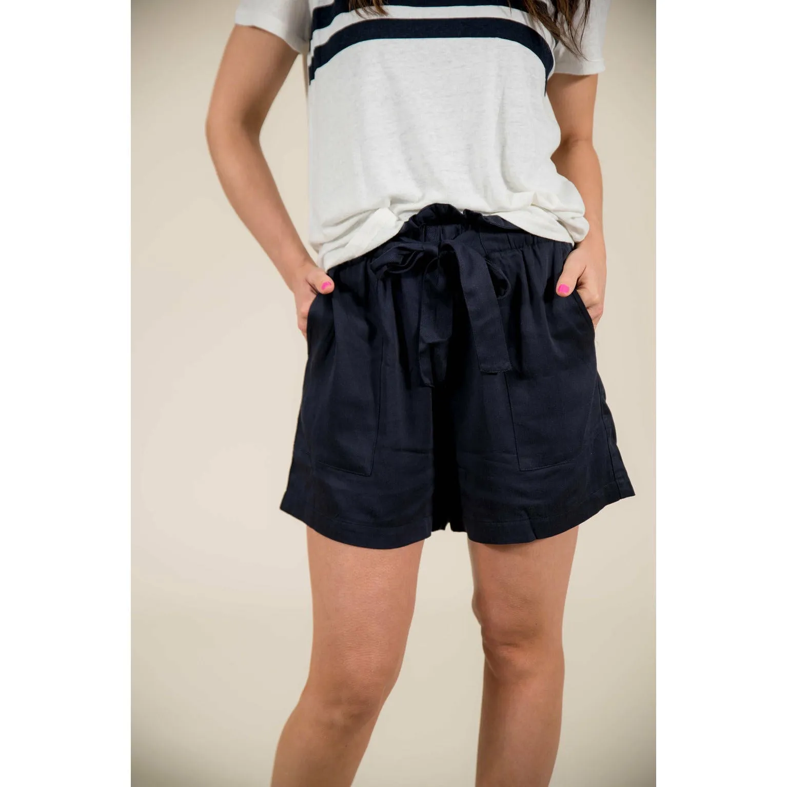 Tie Top Paper Bag Shorts