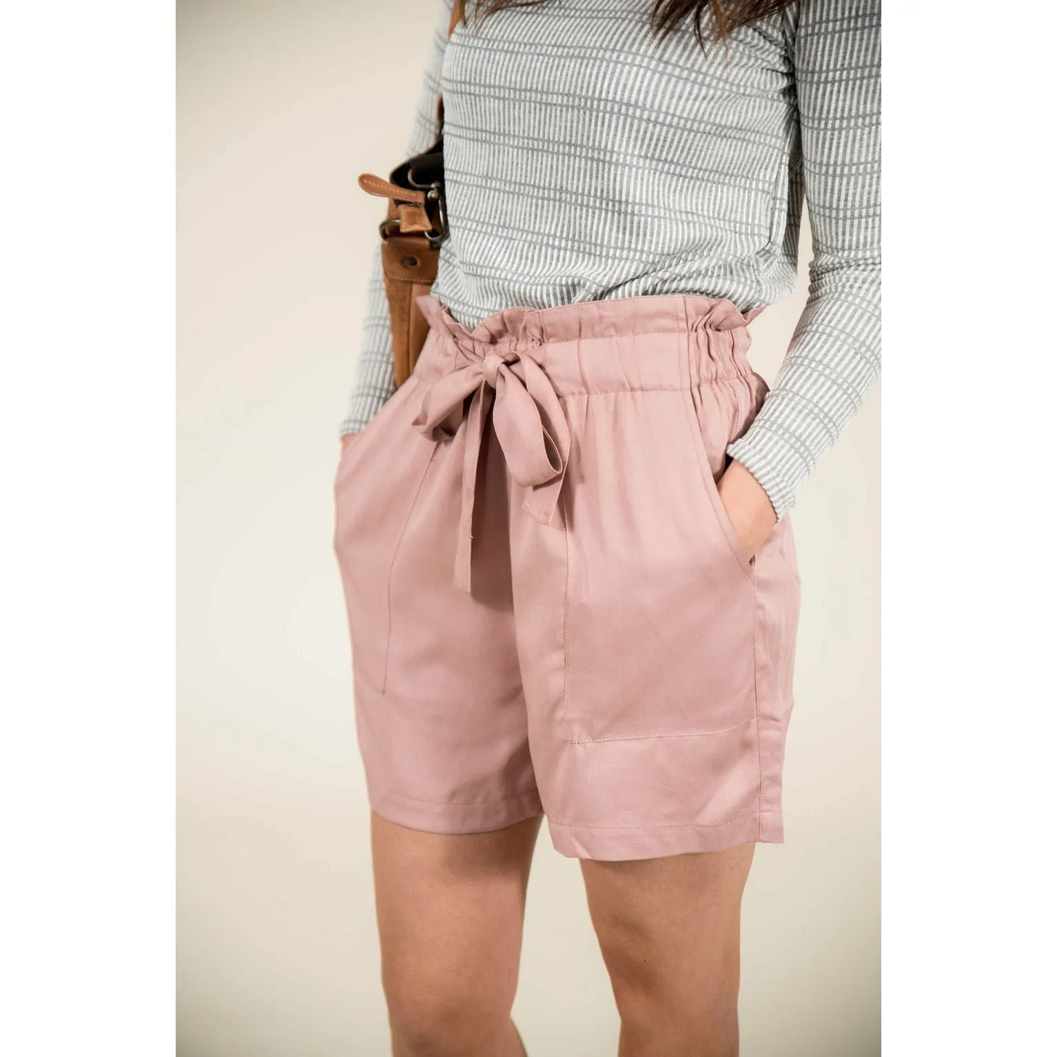 Tie Top Paper Bag Shorts