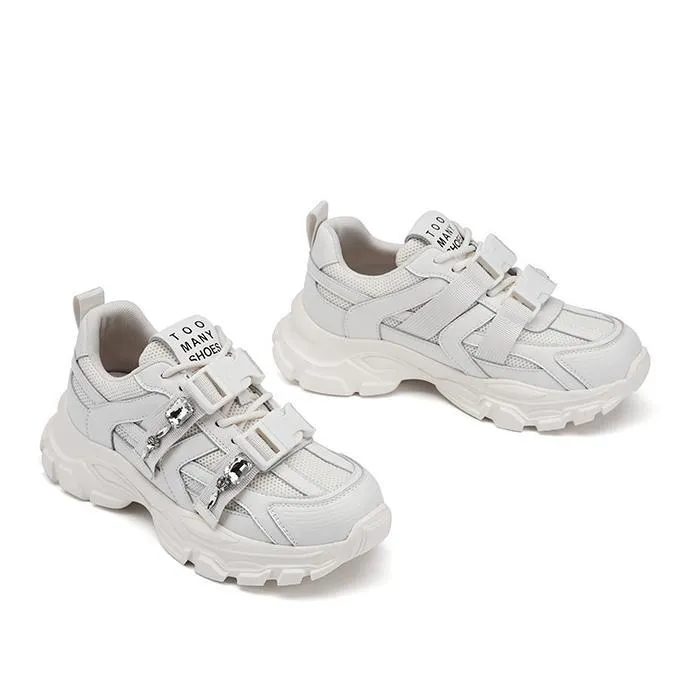 Toomanyshoes Sparkling diamond Double-breasted Sneakers