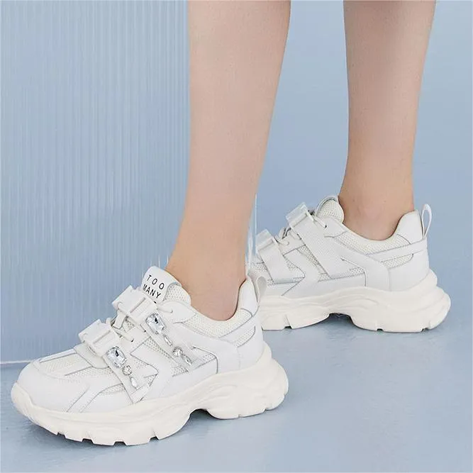 Toomanyshoes Sparkling diamond Double-breasted Sneakers
