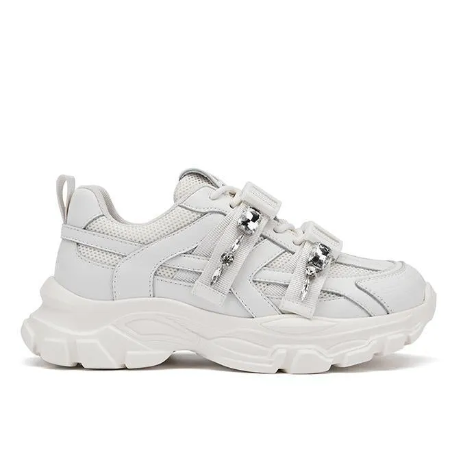 Toomanyshoes Sparkling diamond Double-breasted Sneakers