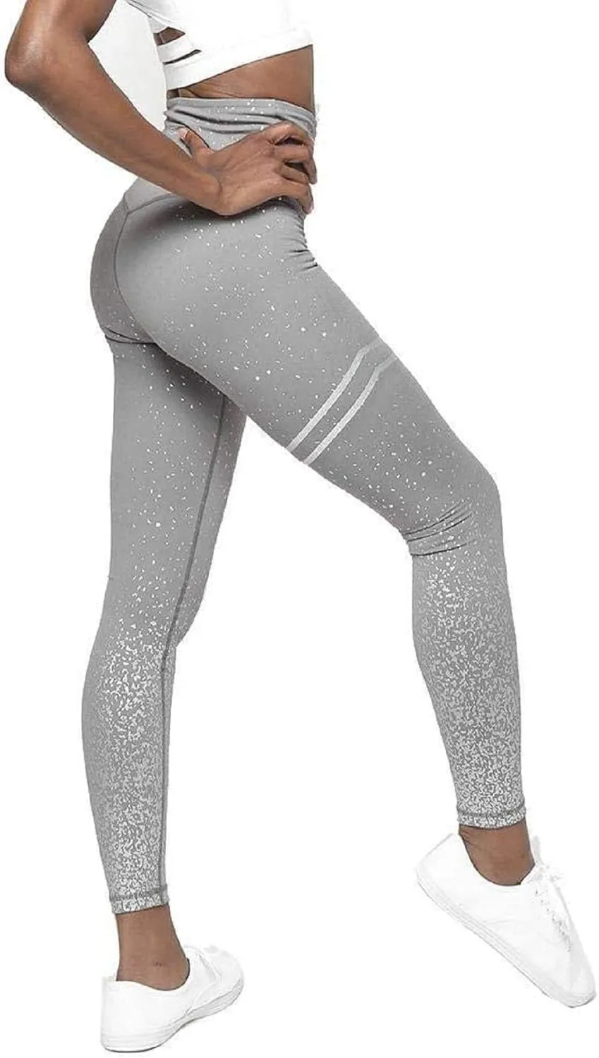 VARWANEO Women Yoga Pants Hot Stamping Leggings High Waist Stretch Fitness Track Pants
