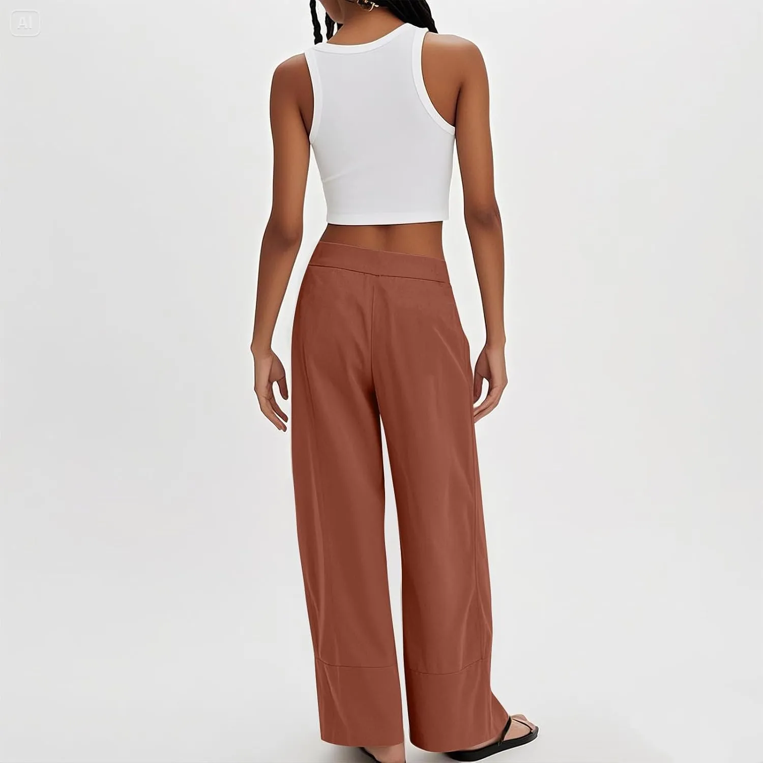 Wide Leg Linen Pants Women 2025 Summer High Waist Palazzo Pants Baggy Lightweight Boho Beach Lounge Trousers Pockets