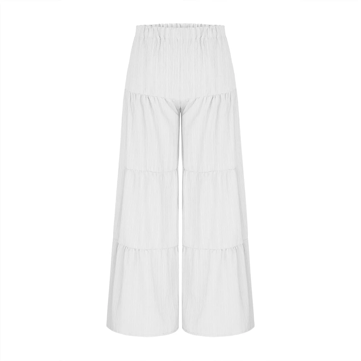 Wide Leg Palazzo Pants for Women Elastic High Waist Pleat Trousers 2025 Fashion Solid Color Baggy Flowy Summer Pants