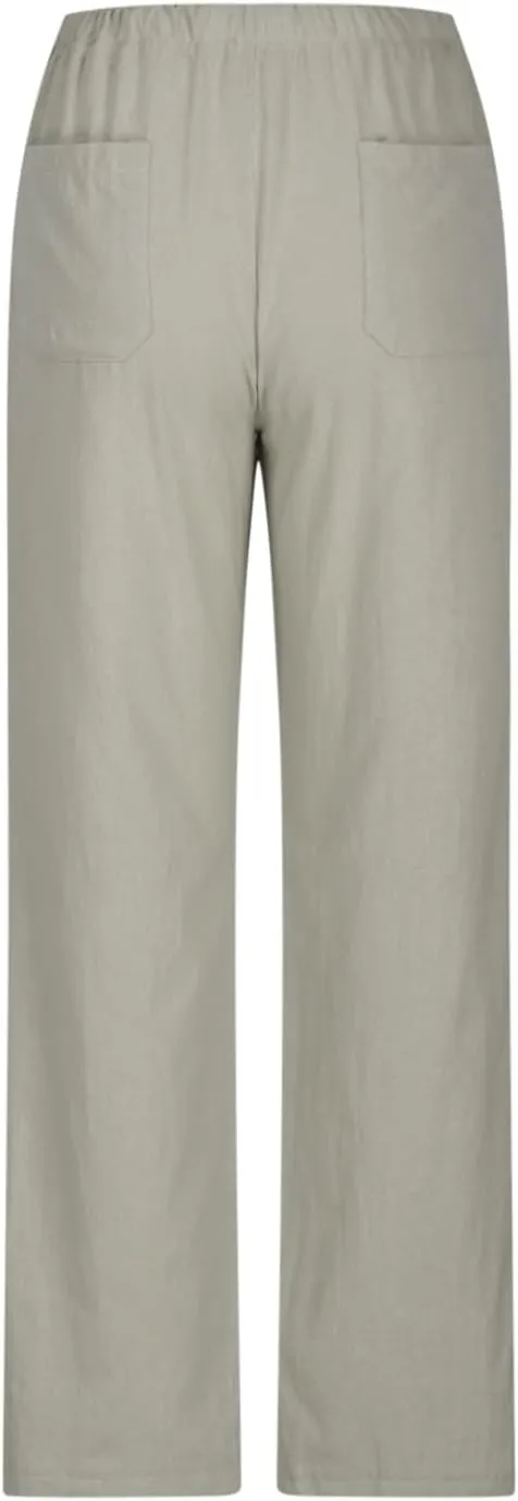 Wide Leg Pants Women Summer 2024 Trendy Straight Leg Pants Cotton Linen Drawstring Elastic Trousers with Pockets