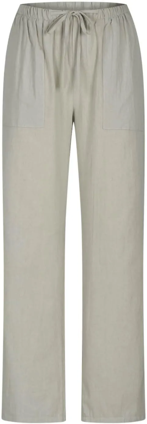 Wide Leg Pants Women Summer 2024 Trendy Straight Leg Pants Cotton Linen Drawstring Elastic Trousers with Pockets