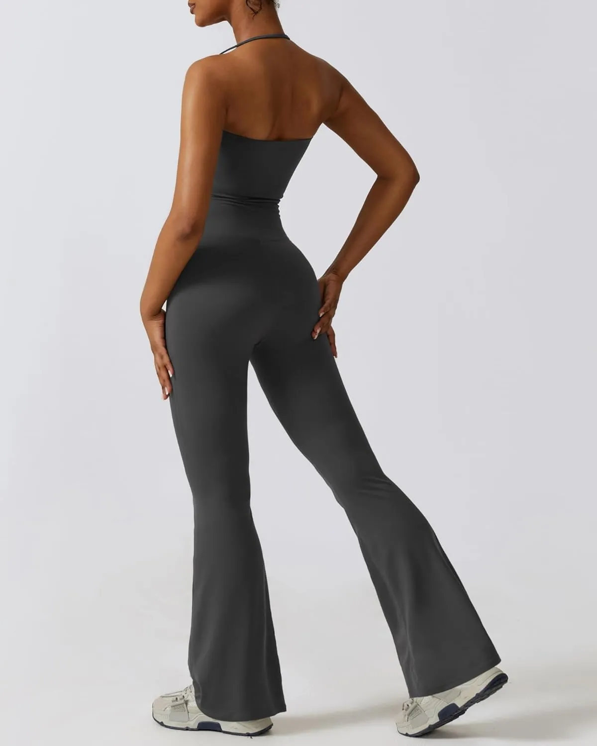 Women Flare Jumpsuits Halter Neck and Flared Leggings Double Ways to Wear Flare Yoga pants