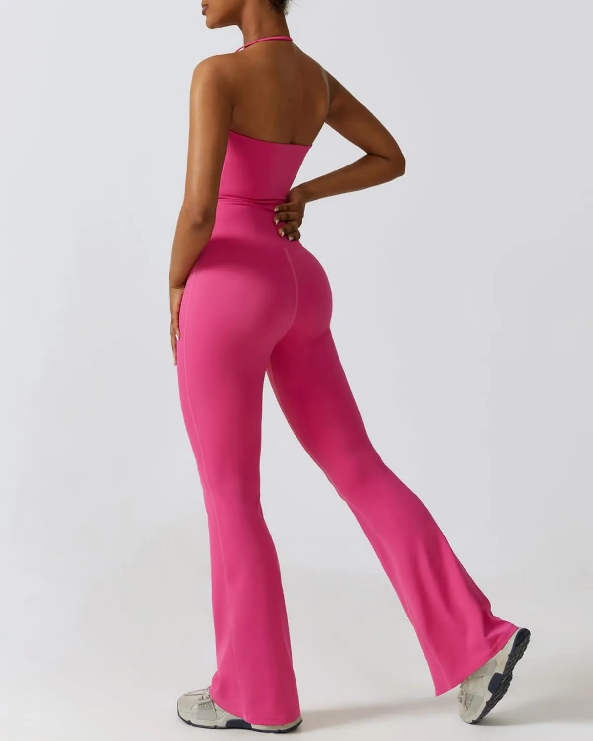 Women Flare Jumpsuits Halter Neck and Flared Leggings Double Ways to Wear Flare Yoga pants