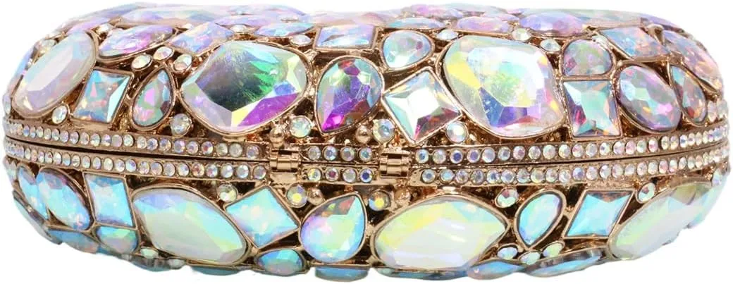 Women Luxury Heart Shape Crystal Evening Handbags Glitter Rhinestones Clutch Diamond Purse for Wedding Banquet Prom