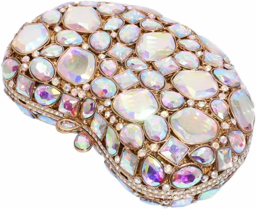 Women Luxury Heart Shape Crystal Evening Handbags Glitter Rhinestones Clutch Diamond Purse for Wedding Banquet Prom