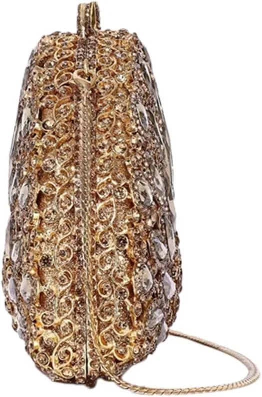 Women Luxury Sunflower Rhinestone Evening Clutch Chic Floral Diamond Wedding Handbag Crystal Purse for Prom Party