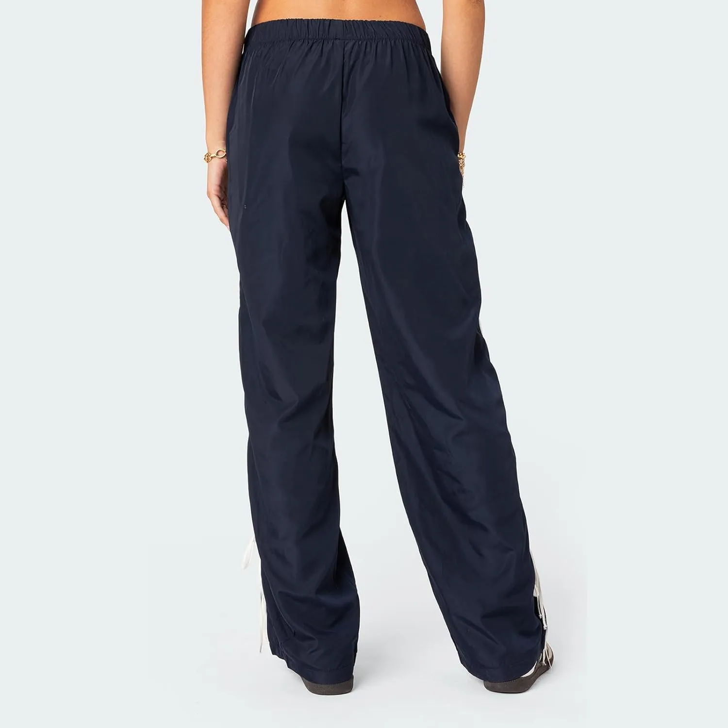 Women Y2k Vintage Track Pants Drawstring Low Waist Side Striped Sweatpants Straight Leg Loose Fit Joggers