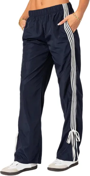 Women Y2k Vintage Track Pants Drawstring Low Waist Side Striped Sweatpants Straight Leg Loose Fit Joggers