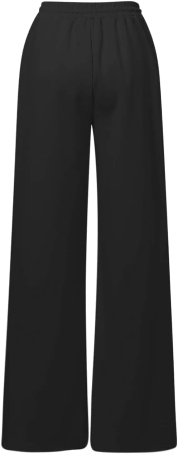 Women's Athletic Wide Leg Sweatpants Baggy Fleece Solid Open Bottom Joggers Running Casual Loose Fit High Waist 2025