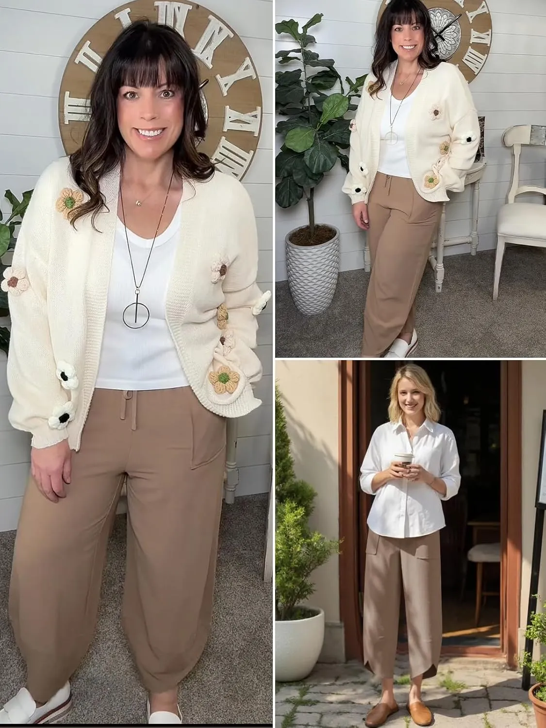 Womens Barrel Harem Linen Pants Wide Leg Pants Baggy Sweatpants Palazzo Drawstring Elastic Waist with Pockets Beach