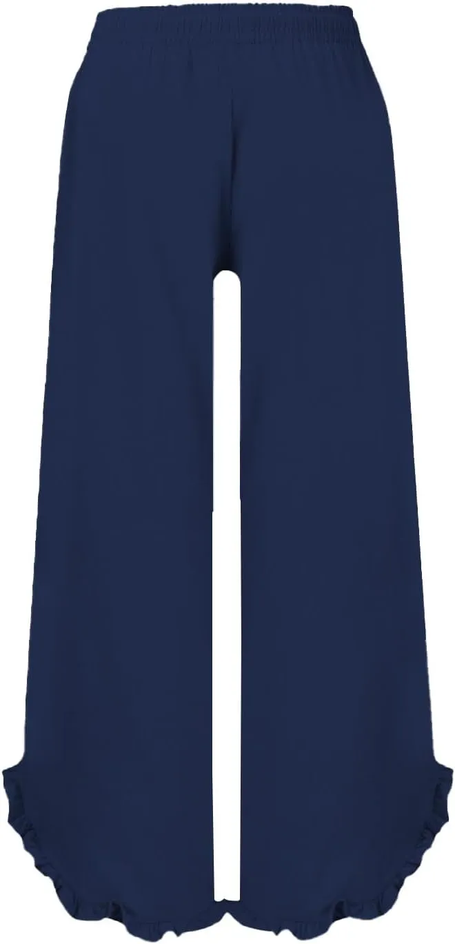 Womens Business Casual Linen Pants, 2025 Loose Fit Long Trousers 2025 Spring High Waist Knit Sweatpants with Pockets