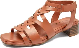 Women's Chunky Heeled Sandals - Block Low Heels Ankle Strap Square Open Toe Dressy Sandals for Women.