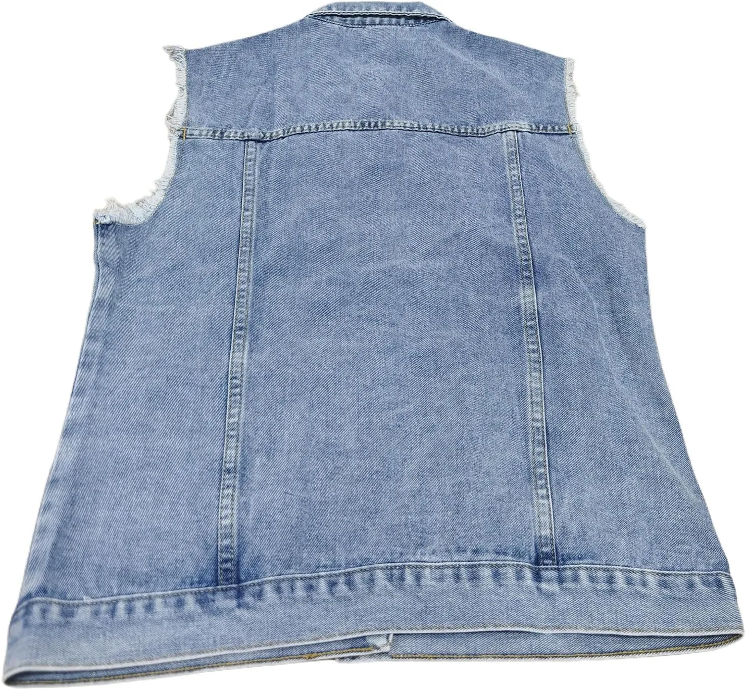 Women's Denim Vest Casual Button Down Sleeveless Jean Jacket