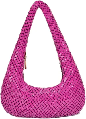Women's Evening Glitter Clutch Purse Sequin Bling Zipper Wedding Shoulder Bag