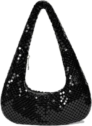 Women's Evening Glitter Clutch Purse Sequin Bling Zipper Wedding Shoulder Bag