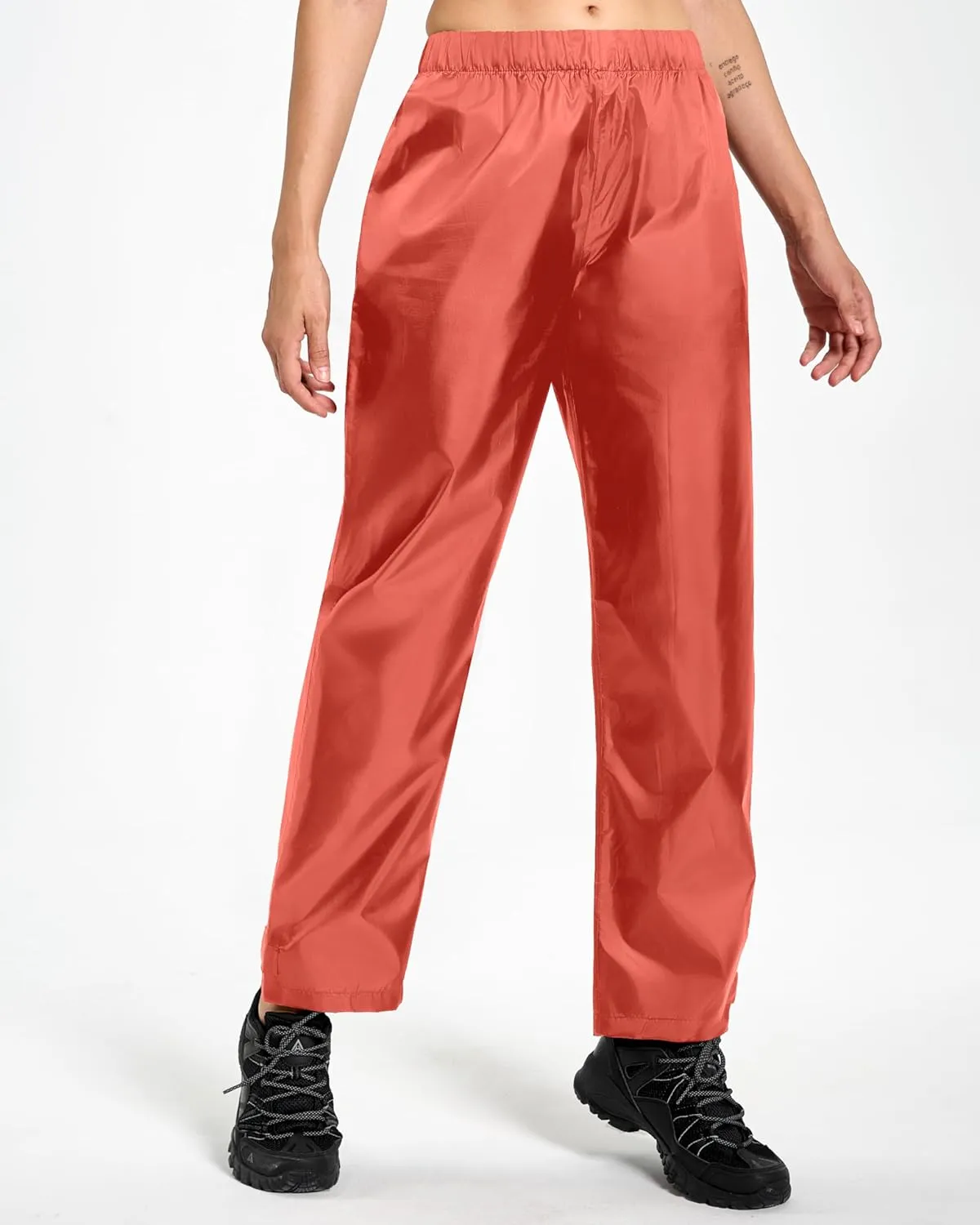 Women's Lightweight Waterproof Windproof Hiking Rain Pants Foldable Fishing Outdoor Rain Pants with Storage Bag