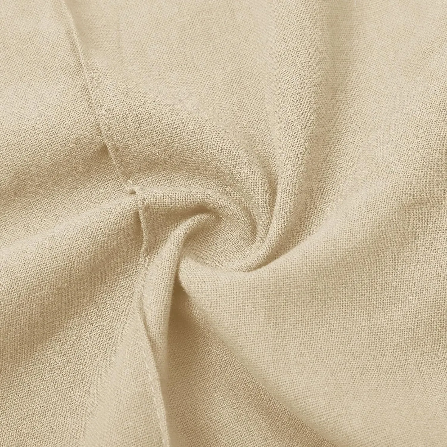 Women's Linen Pants Elastic High Waisted Straight Leg Trousers Pants Loose Fit Casual Summer Dress Pants with Pockets