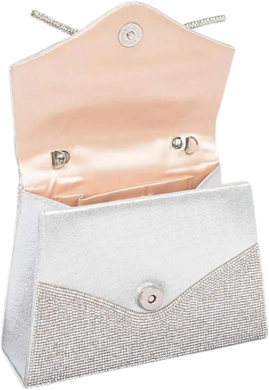 Womens Rhinestone Bow Tie Clutch Sparkly Glitter Evening Bag Wedding Party Prom Banquet Cocktail Purse with Shoulder Chain