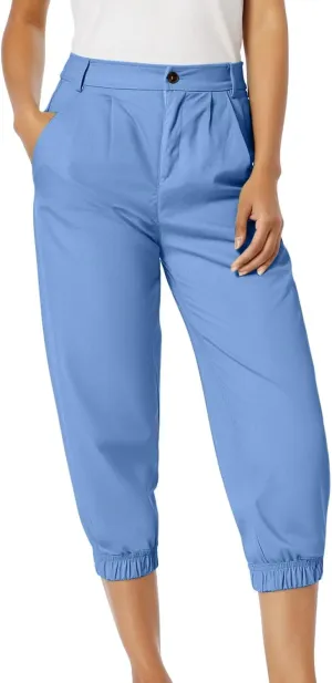 Work Capri Pant for Women Summer Business Casual High-Waist Crop Pant Fashion Dressy Trousers with Pockets S-3XL