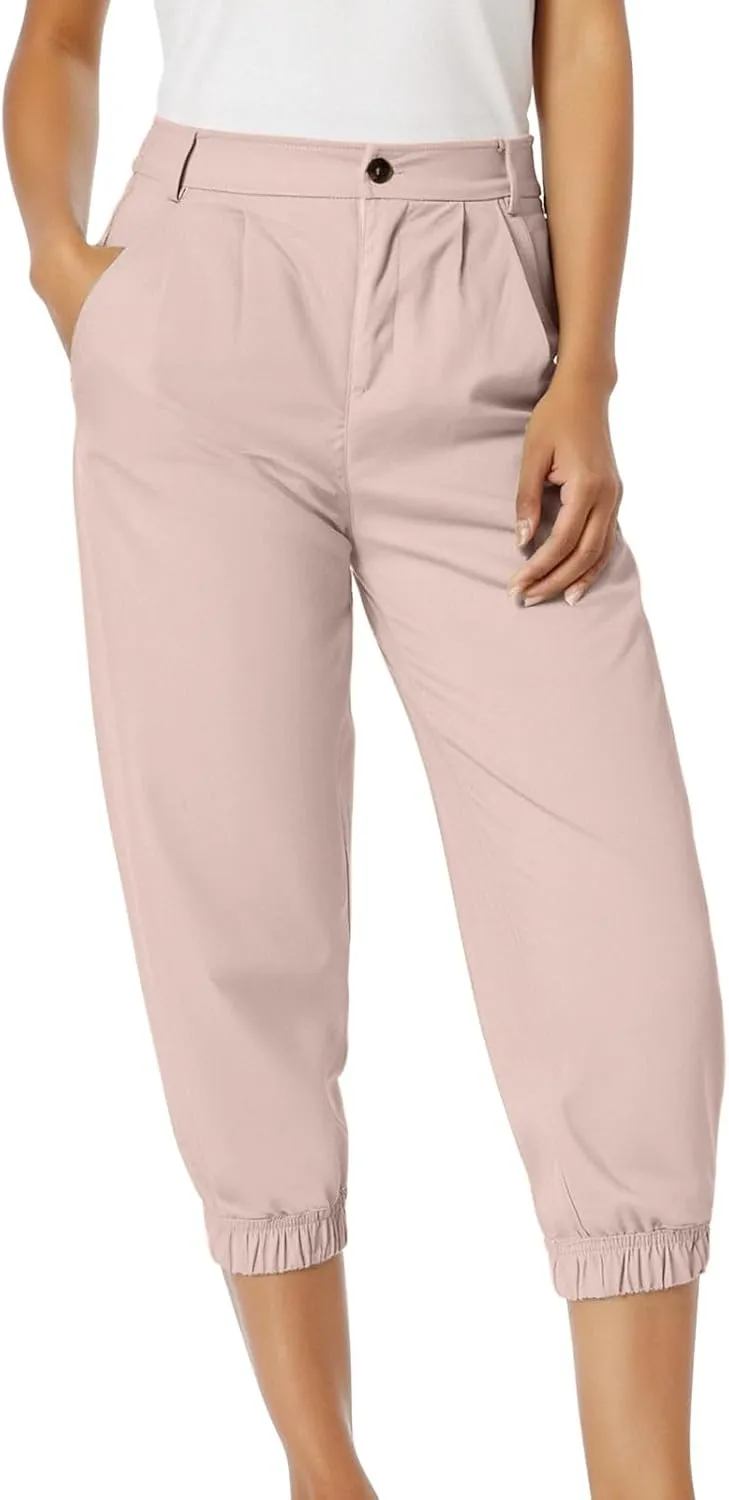 Work Capri Pant for Women Summer Business Casual High-Waist Crop Pant Fashion Dressy Trousers with Pockets S-3XL
