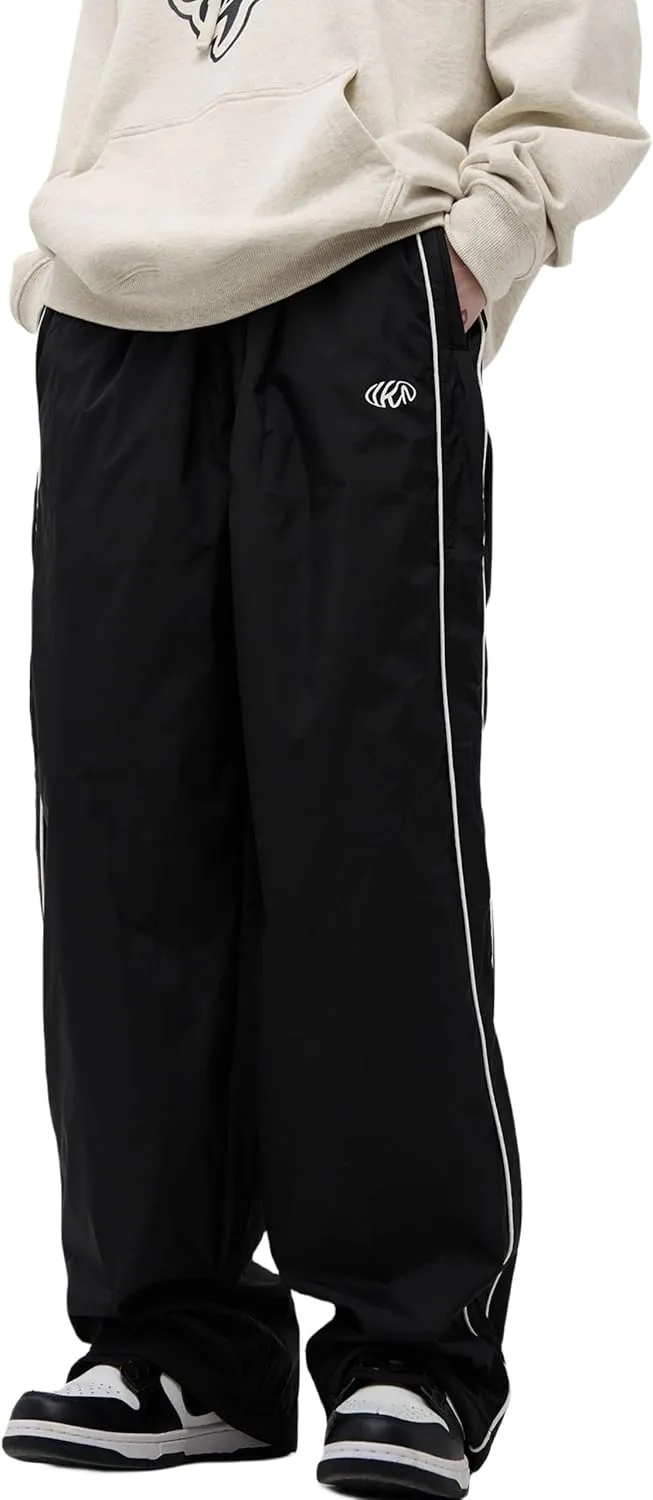 Y2k Track Pants Men Baggy Sweatpants Loose Striped Parachute Pants Wide Leg Hip Hop Streetwear