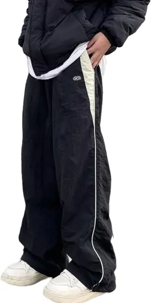 Y2k Track Pants Men Baggy Sweatpants Loose Striped Parachute Pants Wide Leg Hip Hop Streetwear