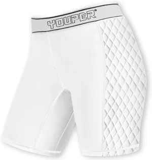 Youper Youth Girls Classic Compression Softball Sliding Shorts, Padded Softball Sliders