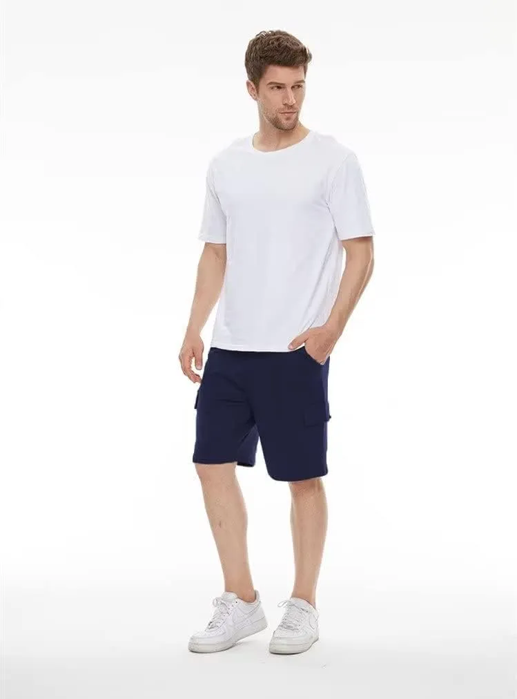 YuKaiChen Men's Casual Cargo Shorts Classic Relaxed Fit Drawstring Elastic Waist with Pockets