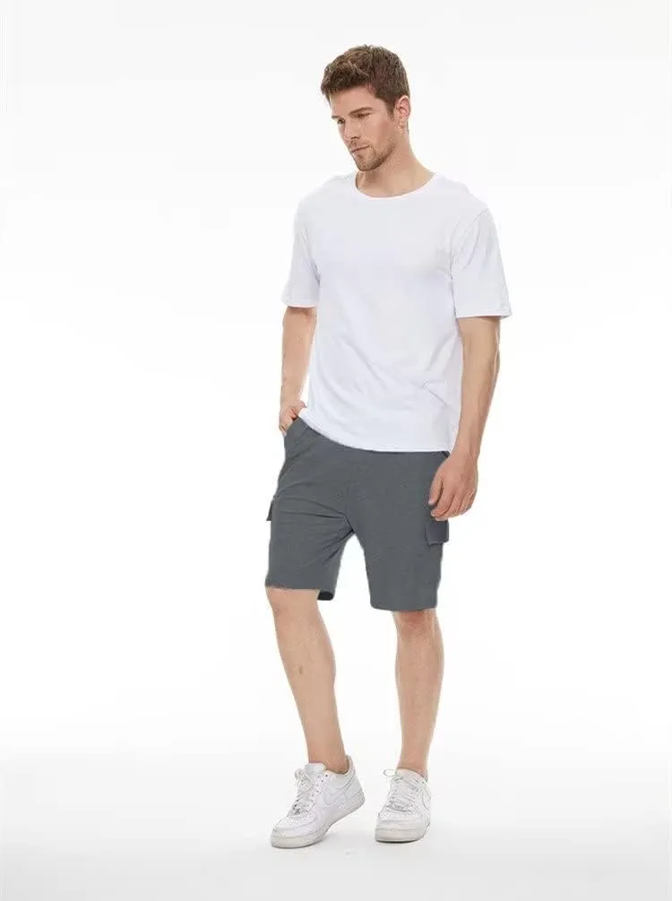 YuKaiChen Men's Casual Cargo Shorts Classic Relaxed Fit Drawstring Elastic Waist with Pockets