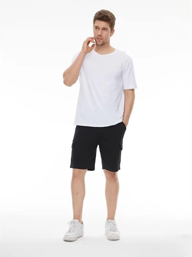 YuKaiChen Men's Casual Cargo Shorts Classic Relaxed Fit Drawstring Elastic Waist with Pockets