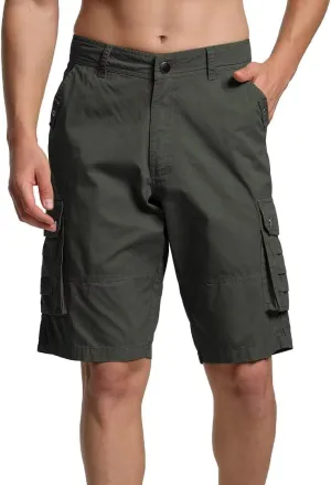 Zusmen Mens Classic Cargo Shorts, Relaxed Fit Multi Pocket Stretch Men Short