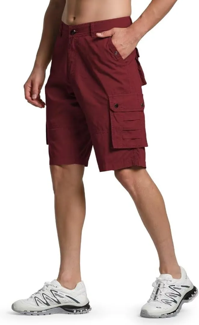 Zusmen Mens Classic Cargo Shorts, Relaxed Fit Multi Pocket Stretch Men Short