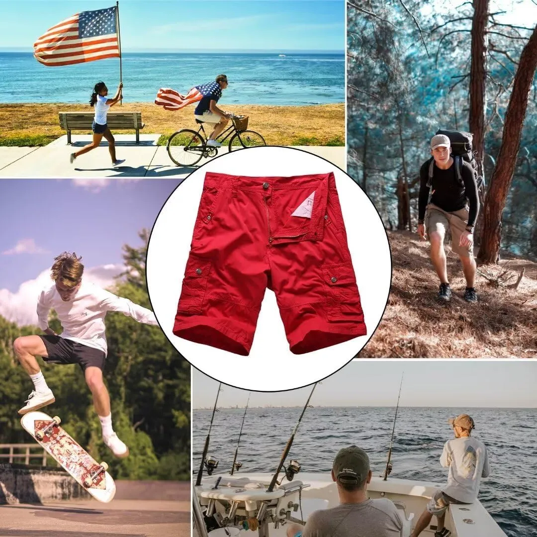 Zusmen Mens Classic Cargo Shorts, Relaxed Fit Multi Pocket Stretch Men Short